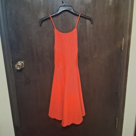 Lulu's Bold Play On Curves Bold Red Backless Womens/Teen Dress - Picture 1 of 5